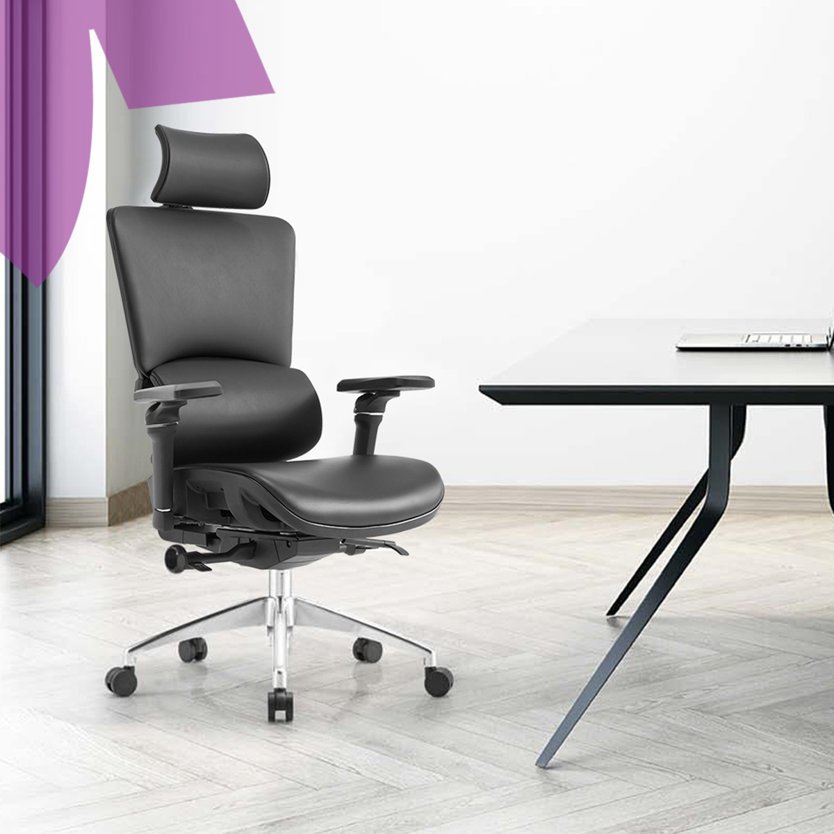 ergonomiczny fotel biurowy SPC-EGAN-00 z podparciem lędźwiowym