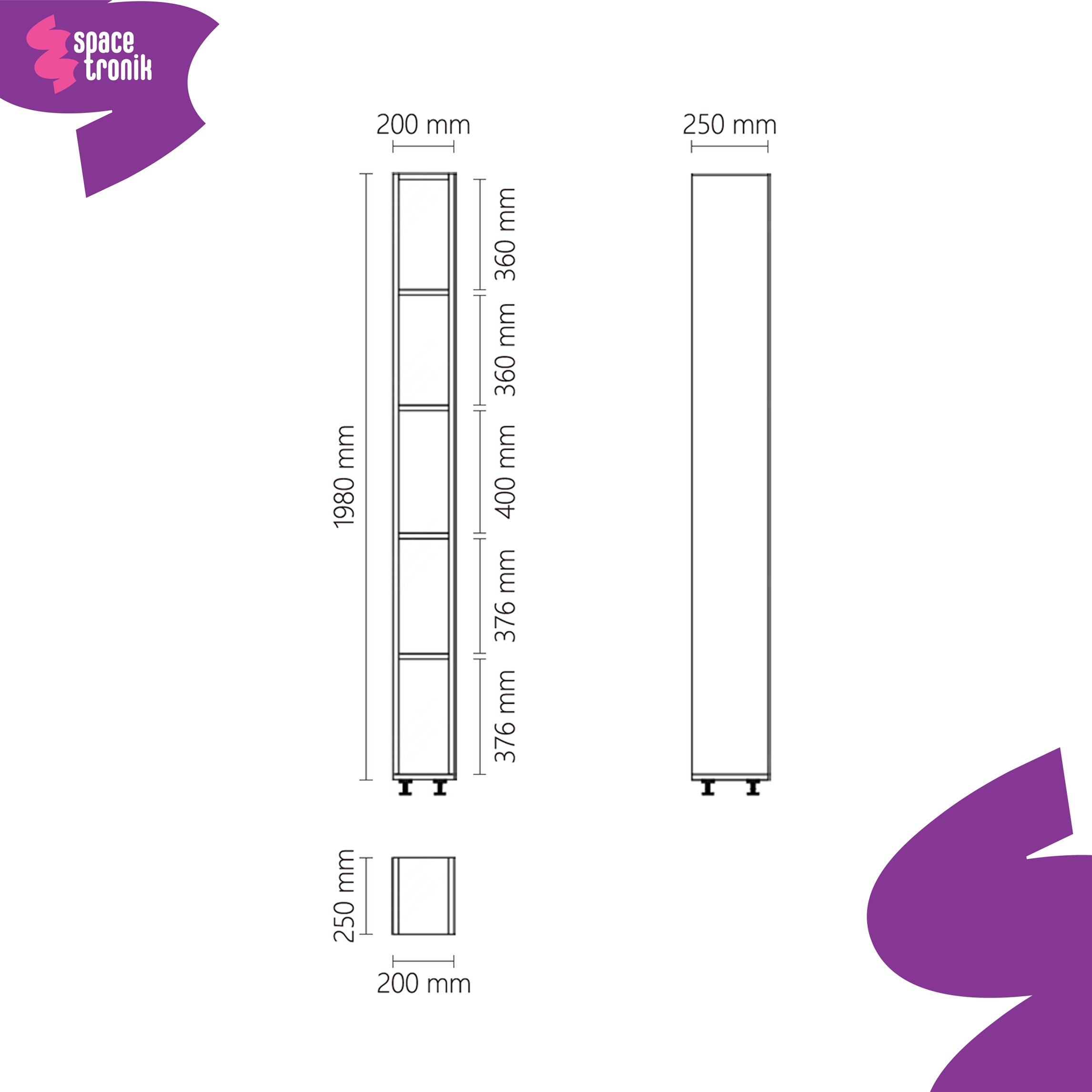 Specyfikacja regału 198 cm