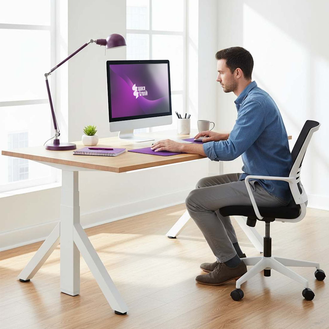 cichy silnik biurka, szybki napęd biurka, biurko regulowane 38mm/s, biurko ciche w pracy, ergonomiczny stelaż biurkowy