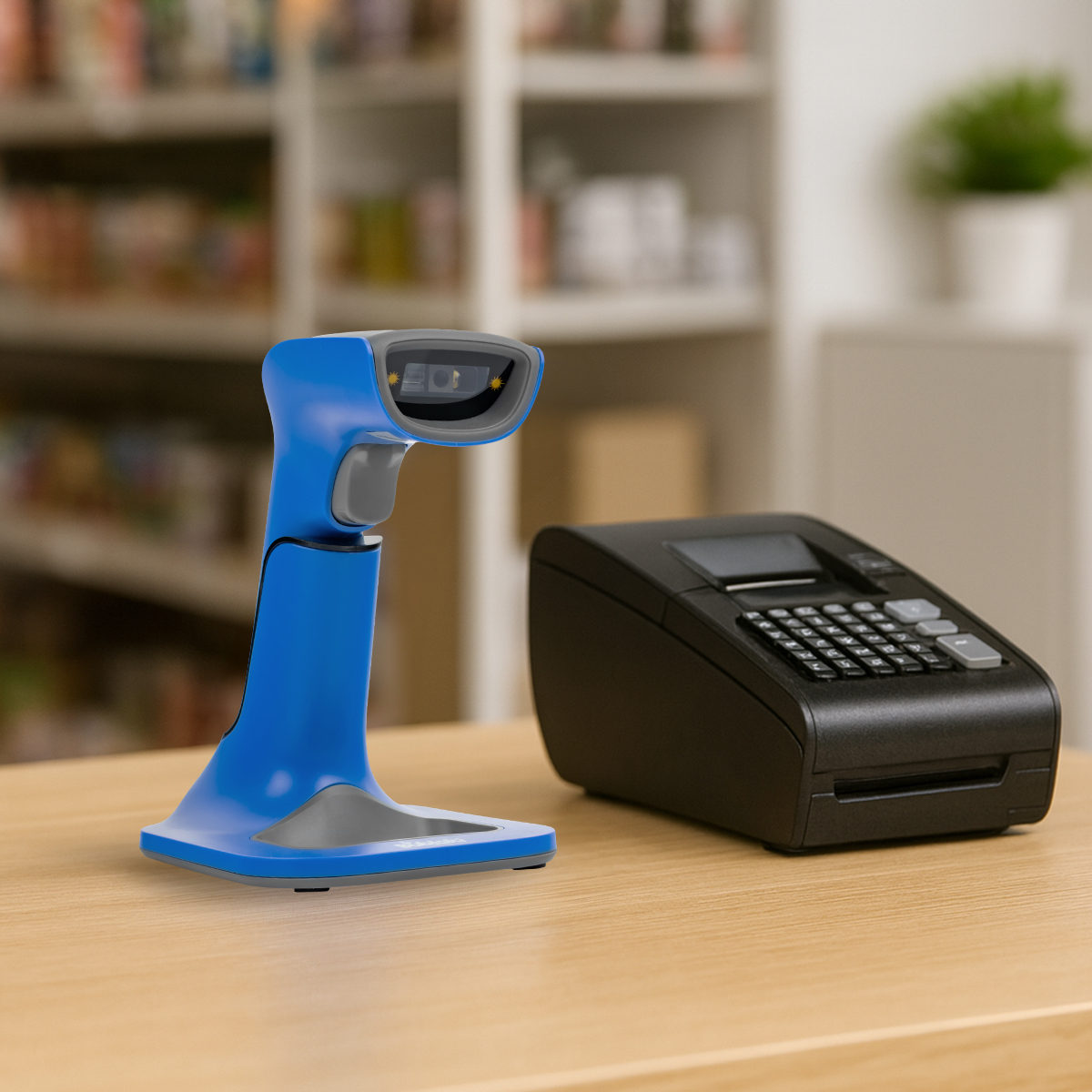 ergonomiczny skaner kodów kreskowych BS-C02, wygodny skaner bluetooth, bezprzewodowy czytnik kodów do sklepu i magazynu