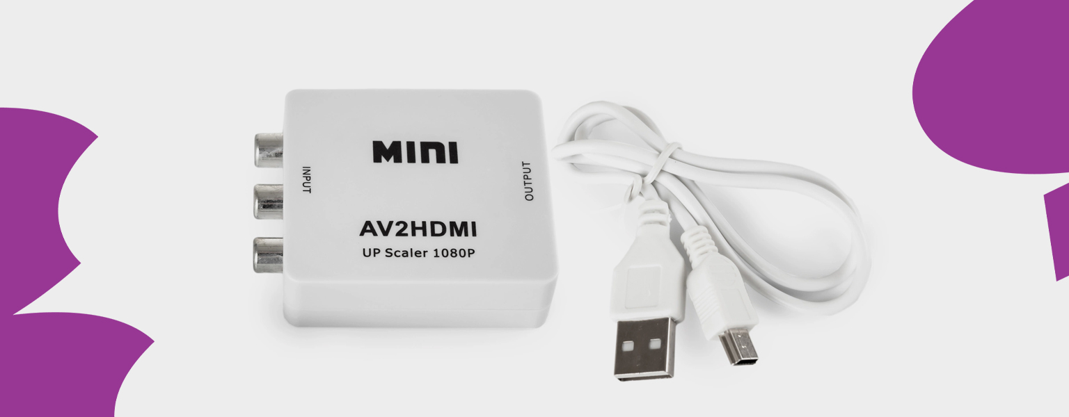 konwerter rca na hdmi, adapter av na hdmi, av2hdmi spacetronik, przejściówka rca hdmi, podłączenie ps2 do tv hdmi, konwerter retro konsoli, hdmi dla dvd rca, adapter sygnału analogowego hdmi