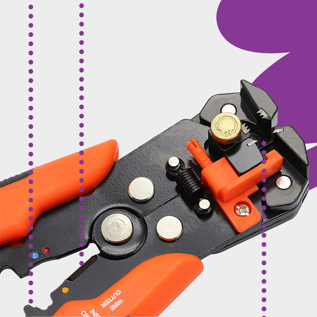 ściągacz izolacji, stripper do kabli, ściągacz 5 w 1, narzędzie elektryka, Spacetronik CP-S108, zaciskarka przewodów, stripper automatyczny, szczypce do przewodów