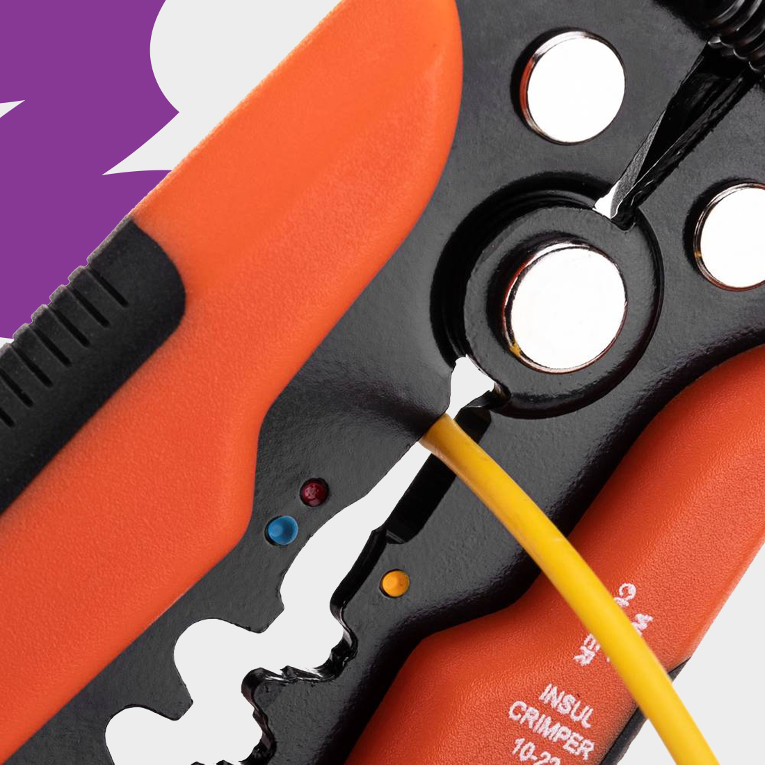 ściągacz izolacji, stripper do kabli, ściągacz 5 w 1, narzędzie elektryka, Spacetronik CP-S108, zaciskarka przewodów, stripper automatyczny, szczypce do przewodów