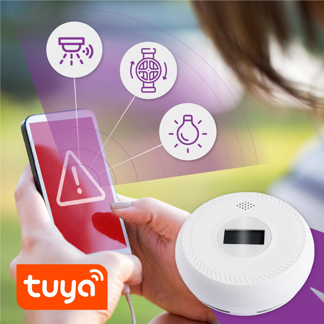 czujnik czadu wifi, czujnik dymu wifi, alarm czadu tuya, smart czujnik czadu i dymu, czujnik CO LCD, czujnik dymu aplikacja, czujnik czadu spacetronik, alarm czadu do domu