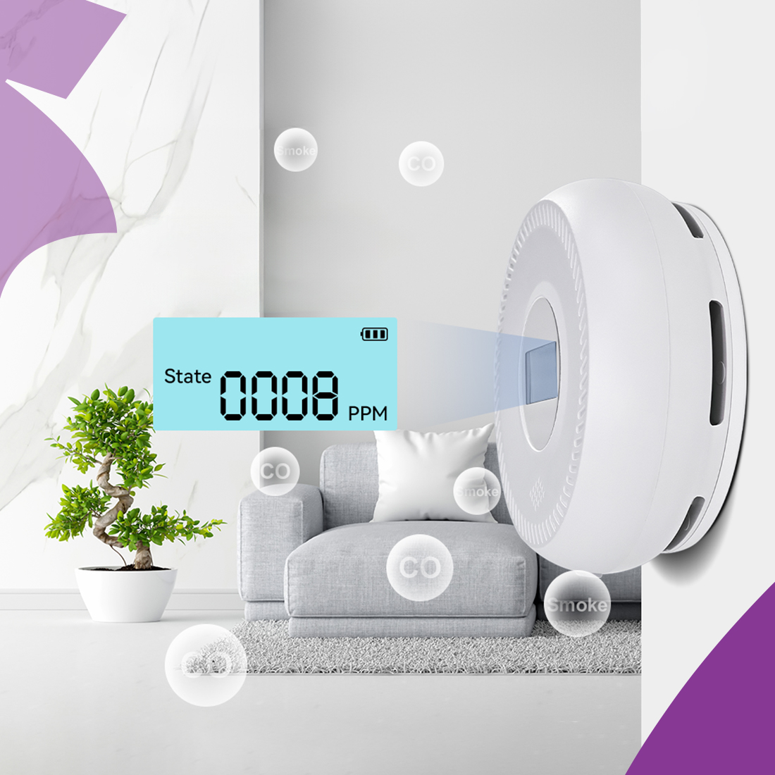 czujnik CO LCD, czujnik czadu ppm, alarm czadu wyświetlacz, czujnik czadu ekran, czujnik CO dom, czujnik czadu precyzyjny pomiar, czujnik czadu bezpieczeństwo, smart czujnik CO LCD, czujnik czadu kontrola, czujnik CO wifi