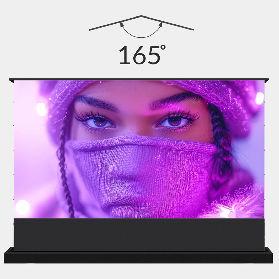 szeroki kąt widzenia 165 stopni, ekran projekcyjny do kina domowego, ekran podłogowy 4K HD, ekran 100 cale