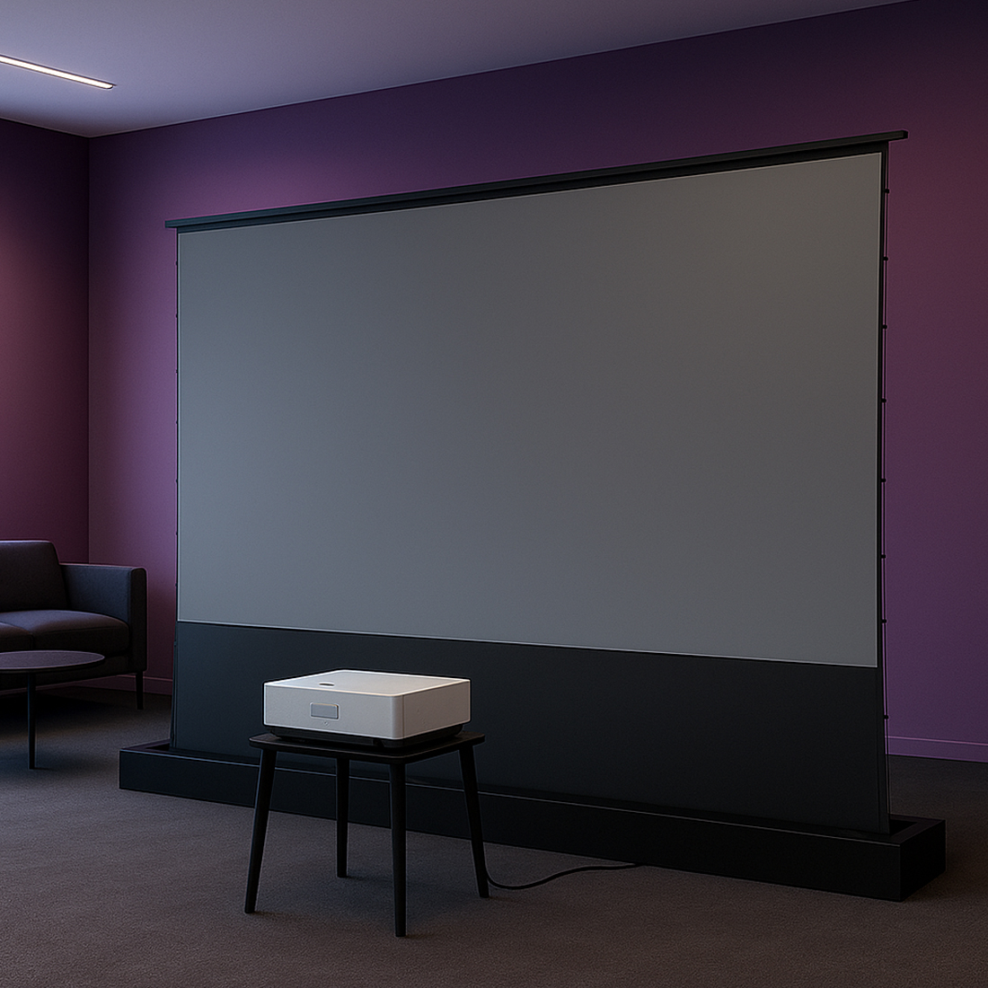 ekran ALR UST, ekran do projektorów ultrakrótkiego rzutu, powierzchnia ALR UST, ekran projekcyjny kierunkowy, ekran odrzucający światło otoczenia, ekran do projektora laserowego, ekran do kina domowego, ekran ALR biurowy, ekran projekcyjny UST 10–30 cm, ekran ALR long throw
