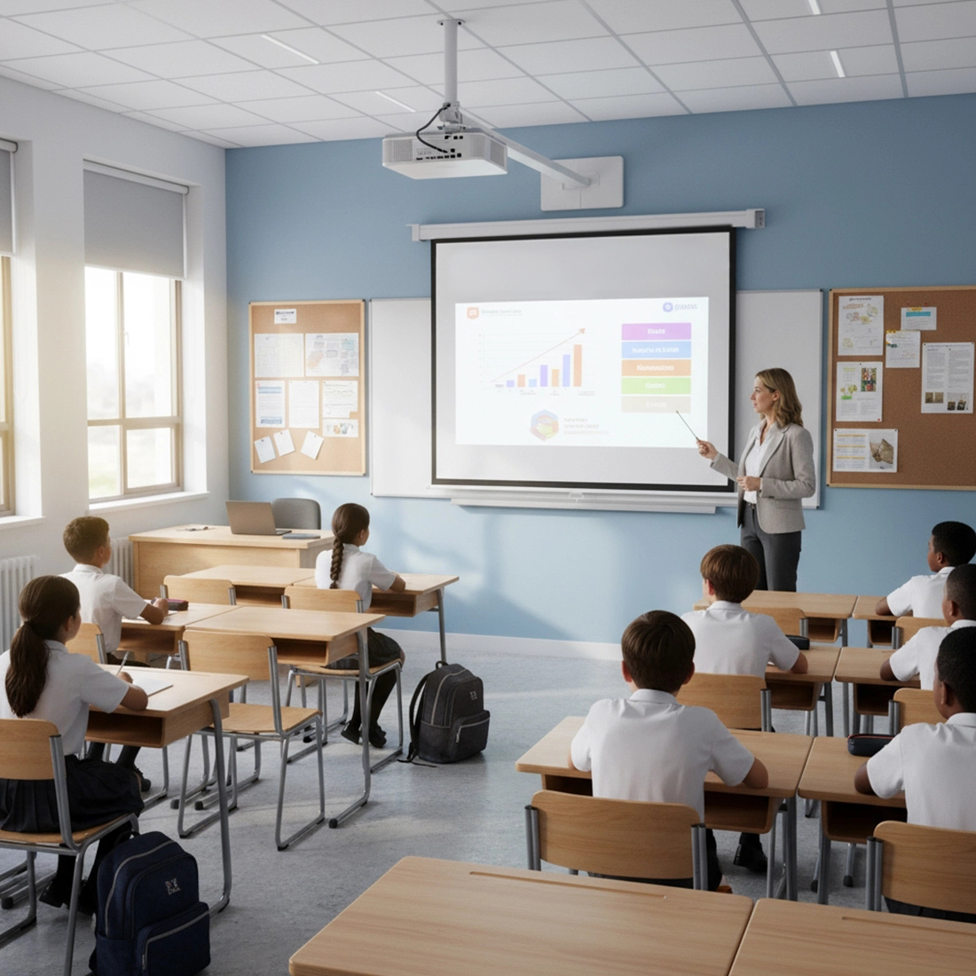 Projekcyjny ekran z podstawą