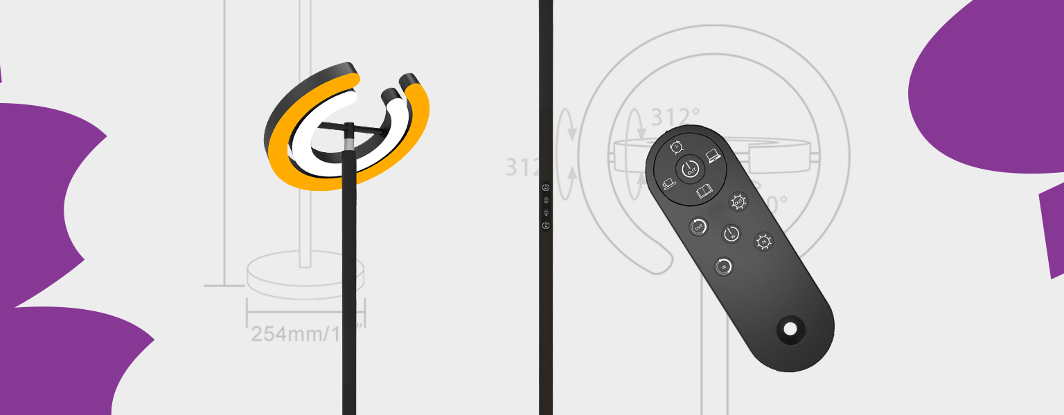 magnetyczny pilot do lampy, lampa podłogowa z pilotem magnetycznym, lampa led z pilotem glow d10, pilot magnetyczny do lampy led, lampa stojąca sterowana pilotem