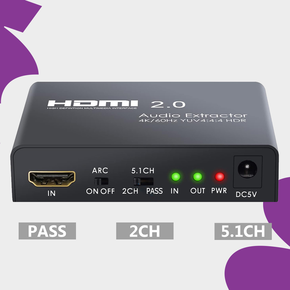 extractor hdmi edid 2ch 5.1 pass spacetronik sph ae03, hdmi edid control, audio edid extractor, tryby edid hdmi, kompatybilnosc audio hdmi, spdif edid, hdmi audio mode, 5.1 pass through hdmi, extractor hdr