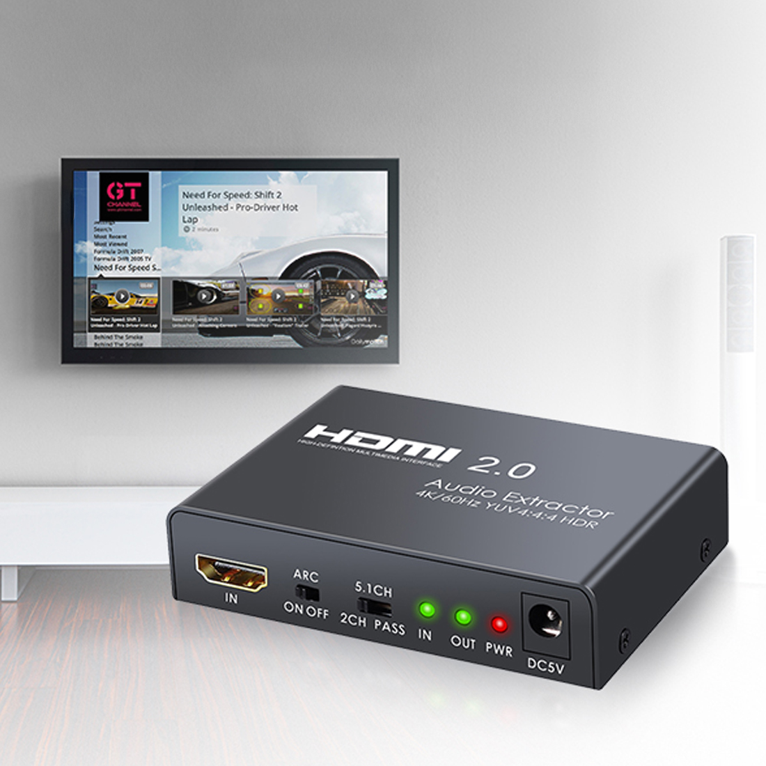 Extractor HDMI audio video, extractor HDMI Spacetronik, HDMI audio 5.1, konwerter HDMI audio, wyjście SPDIF extractor, audio splitter HDMI, arc extractor HDMI, HDMI 4K extractor