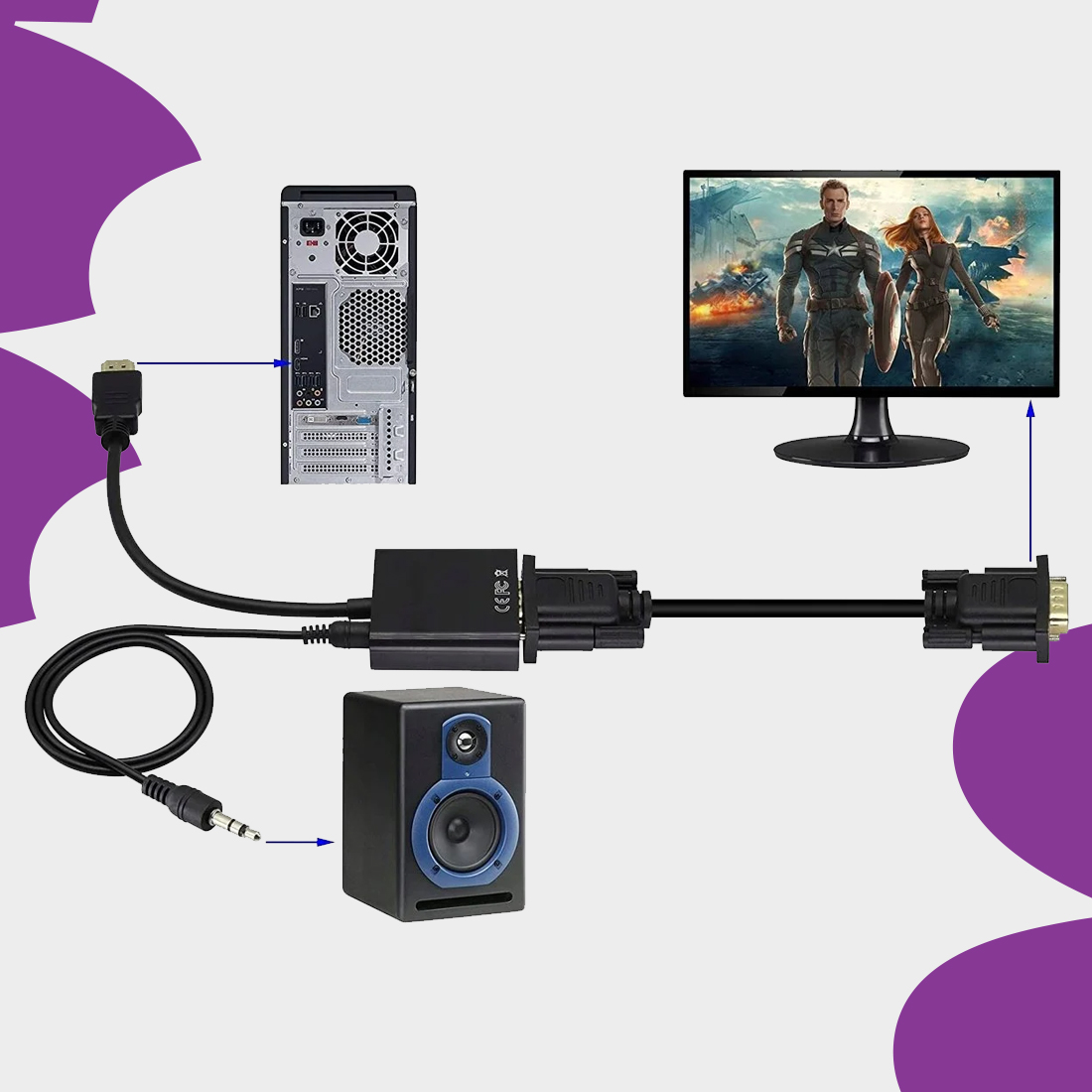 konwerter hdmi vga adapter hdmi vga audio hdmi to vga converter przejsciówka hdmi vga konwerter obrazu hdmi adapter do monitora vga hdmi vga full hd hdmi vga jack