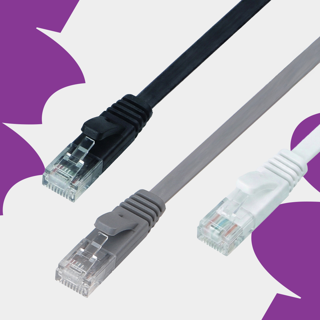 kabel sieciowy spacetronik krj 6a fl płaski rj45 czarny 0.5m biuro serwerownia