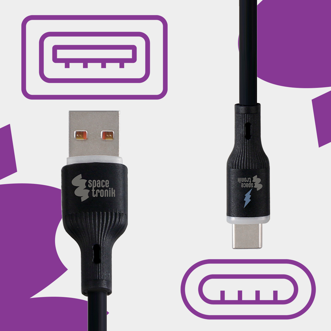USB A do USB C, złącze USB A kompatybilne, adapter USB C, przejściówka USB A USB C, Spacetronik złącze USB