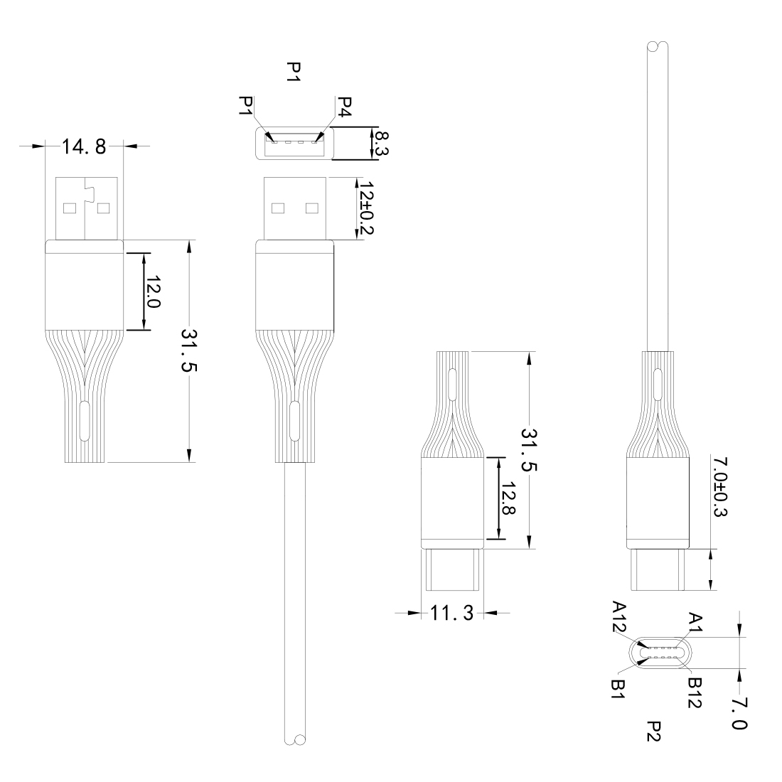 USB A do USB C, adapter USB C, złącze USB C szybkie ładowanie, końcówka USB C, złącze USB A kompatybilne, przejście USB C, USB A port, Spacetronik USB C