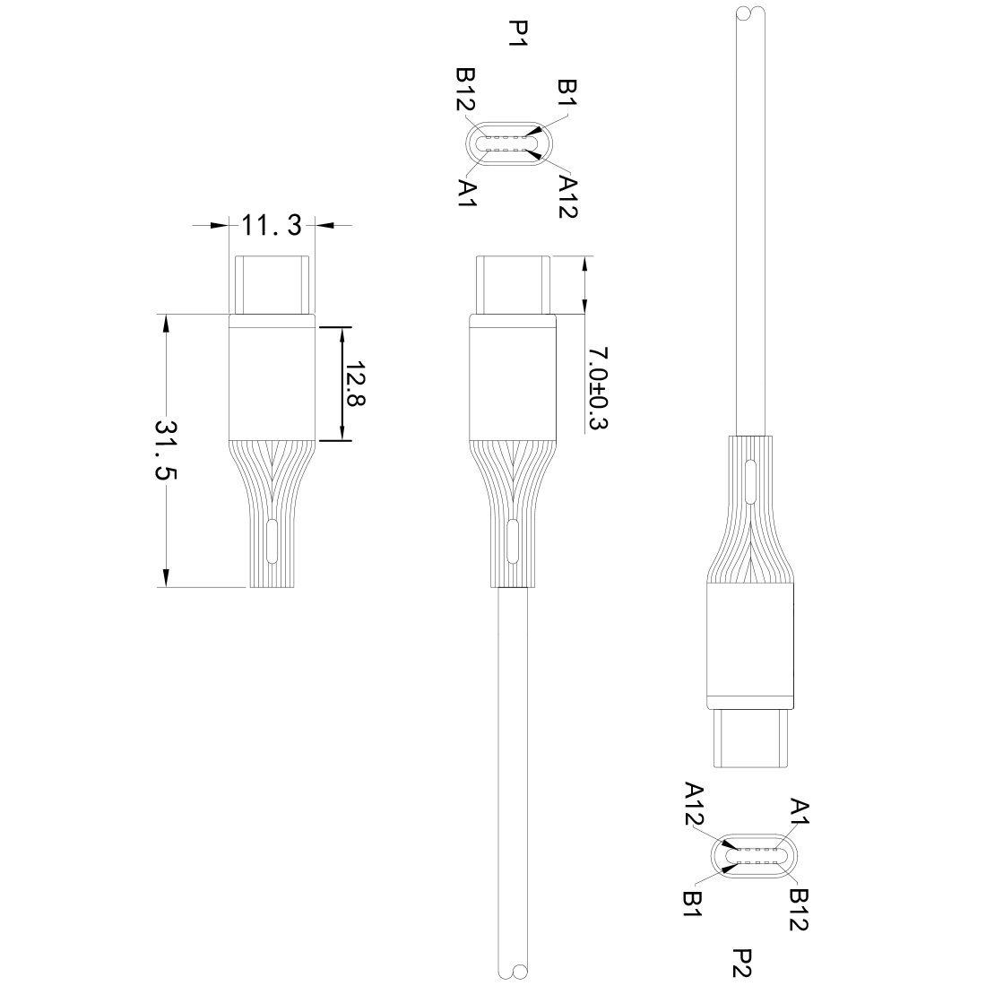 USB C do USB C, adapter USB C, złącze USB C szybkie ładowanie, końcówka USB C, złącze USB C kompatybilne, przejście USB C, USB C port, Spacetronik USB C