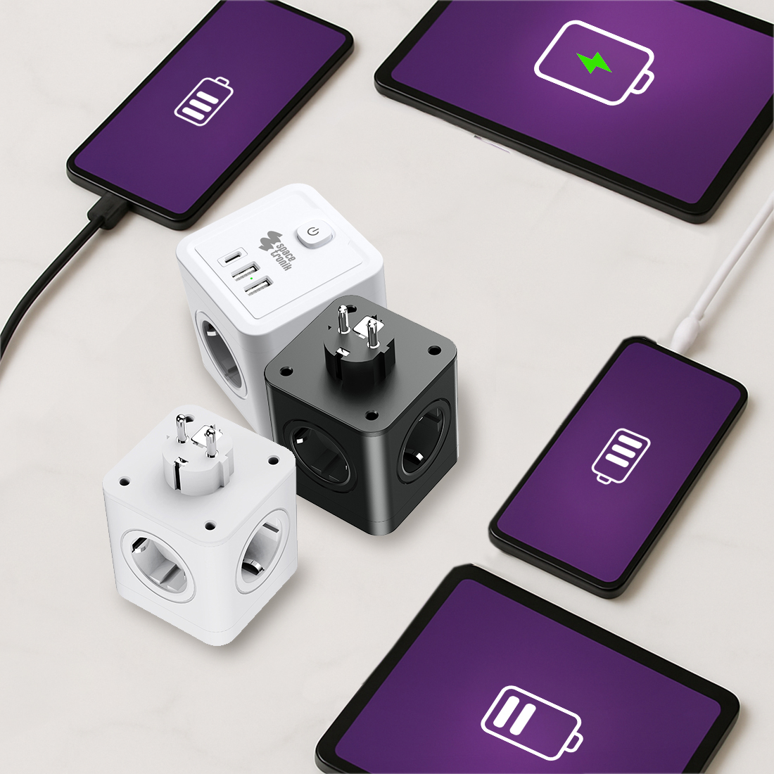 szybkie ładowanie usb c spacetronik, kostka usb 20w, listwa usb szybkie ładowanie, kostka prądowa usb c pd