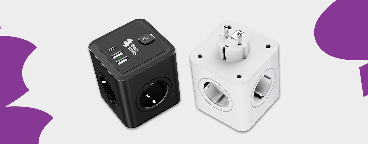 listwa zasilająca cube usb spacetronik, kostka zasilająca usb c, przedłużacz z usb, listwa przeciwprzepięciowa usb, ładowarka usb-c 20w, listwa biurowa usb, kostka prądowa usb, kompaktowa listwa zasilająca