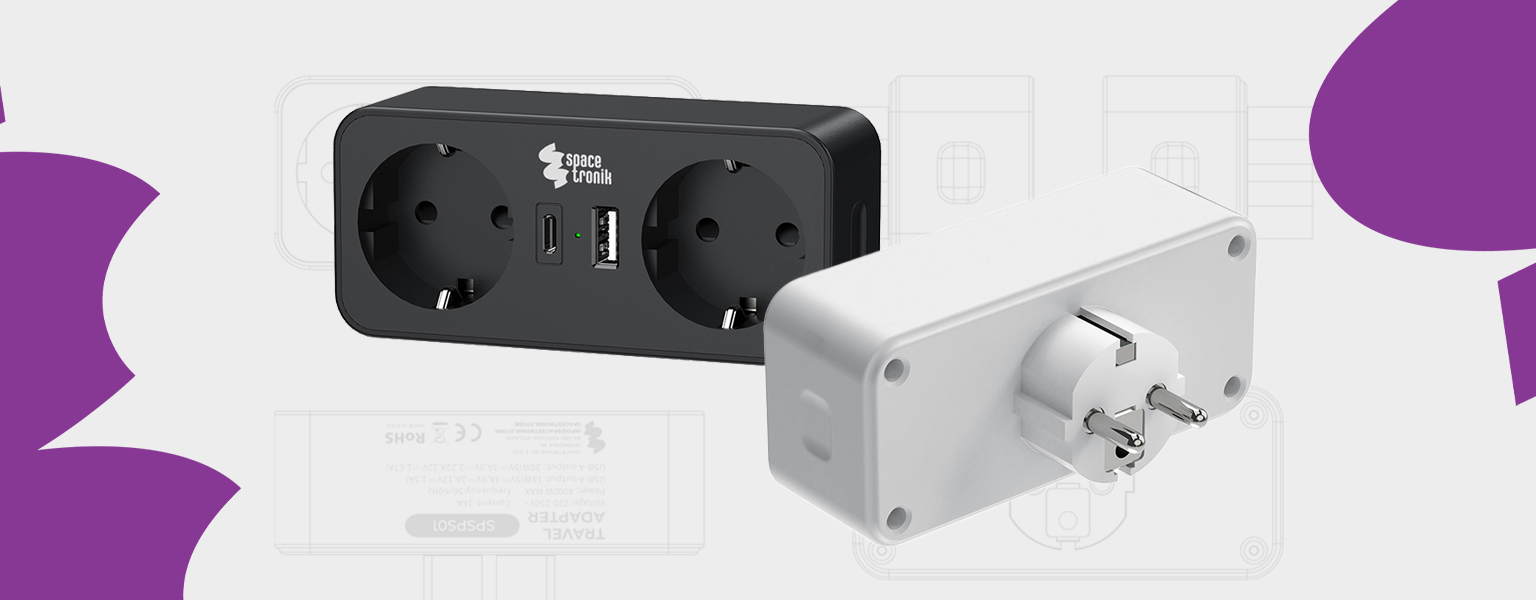 gniazdo wtykowe podróżne, adapter z usb, rozgałęźnik z usb c, ładowarka ścienna z gniazdami, gniazdko z usb do podróży, przedłużacz z usb c kompaktowy, travel adapter eu, szybkie ładowanie usb gniazdko