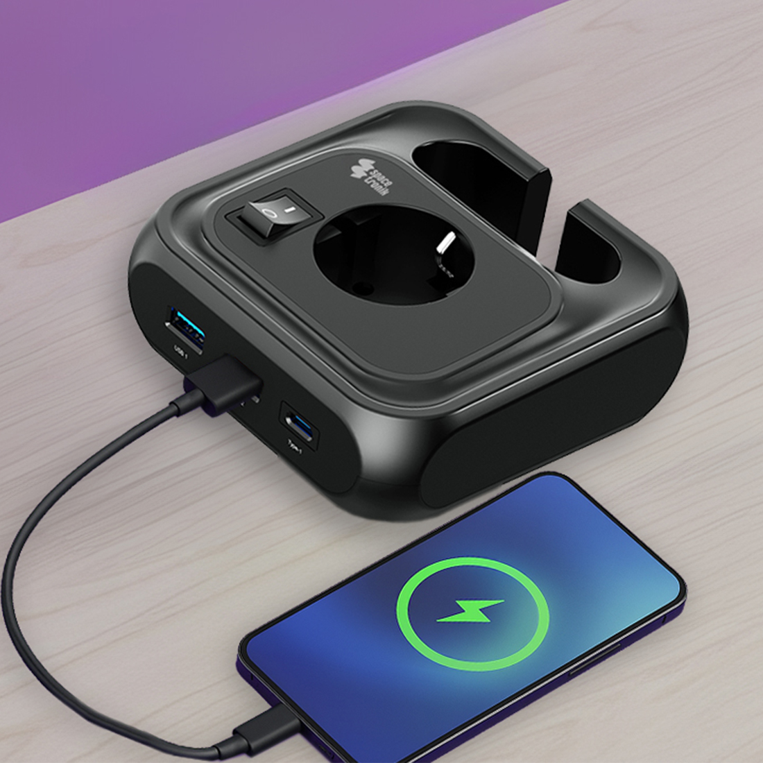 listwa zasilająca usb, listwa biurkowa usb c, przedłużacz biurkowy usb, listwa zasilająca z szybkim ładowaniem, power strip usb c, listwa 4 gniazda 3 usb, listwa do biurka z usb, listwa spacetronik usb