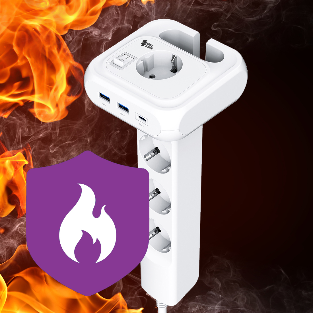 listwa zasilająca usb, listwa biurkowa usb c, przedłużacz biurkowy usb, listwa zasilająca z szybkim ładowaniem, power strip usb c, listwa 4 gniazda 3 usb, listwa do biurka z usb, listwa spacetronik usb