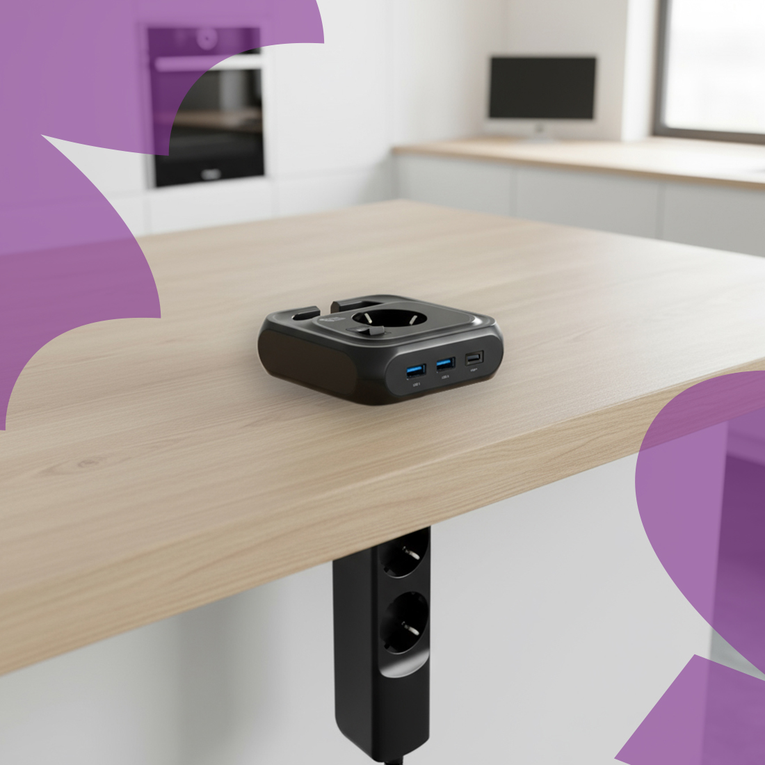 listwa zasilająca usb, listwa biurkowa usb c, przedłużacz biurkowy usb, listwa zasilająca z szybkim ładowaniem, power strip usb c, listwa 4 gniazda 3 usb, listwa do biurka z usb, listwa spacetronik usb