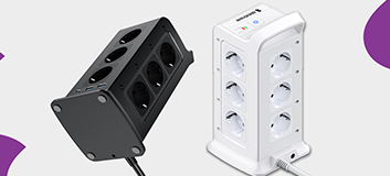 listwa pionowa Spacetronik SPSPS03W, pionowy rozgałęźnik prądowy, listwa antyprzepięciowa 12 gniazd, listwa z USB i USB-C, listwa z zabezpieczeniem przepięciowym, listwa biurowa pionowa, listwa do komputera i laptopa, listwa elektryczna do domu