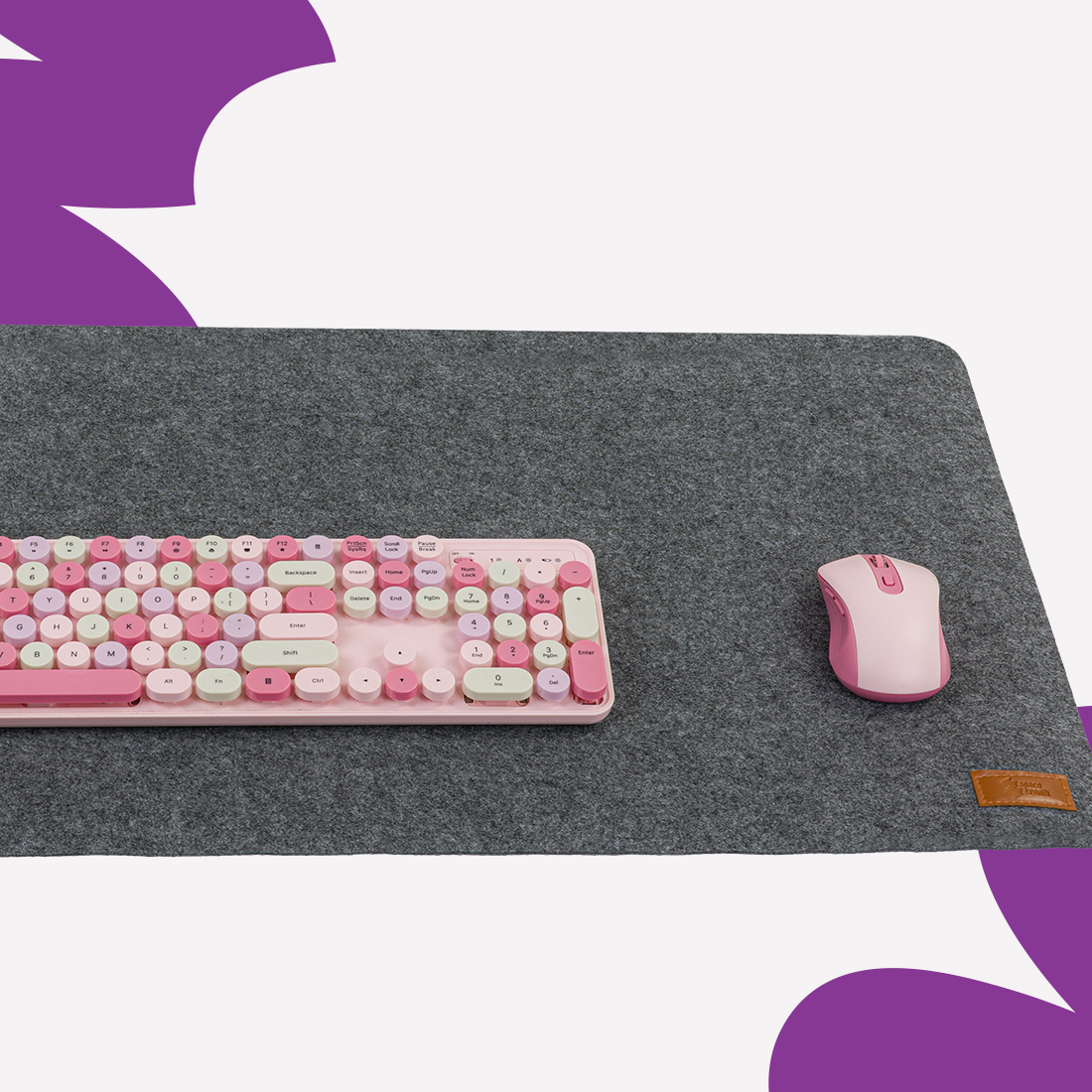 mata filcowa pod myszkę, podkładka na biurko 120x60, Spacetronik mata PVC, elegancka podkładka do biura, szary filc, podkładka gamingowa filcowa, filcowa mata na laptopa, podkładka komputerowa XL
