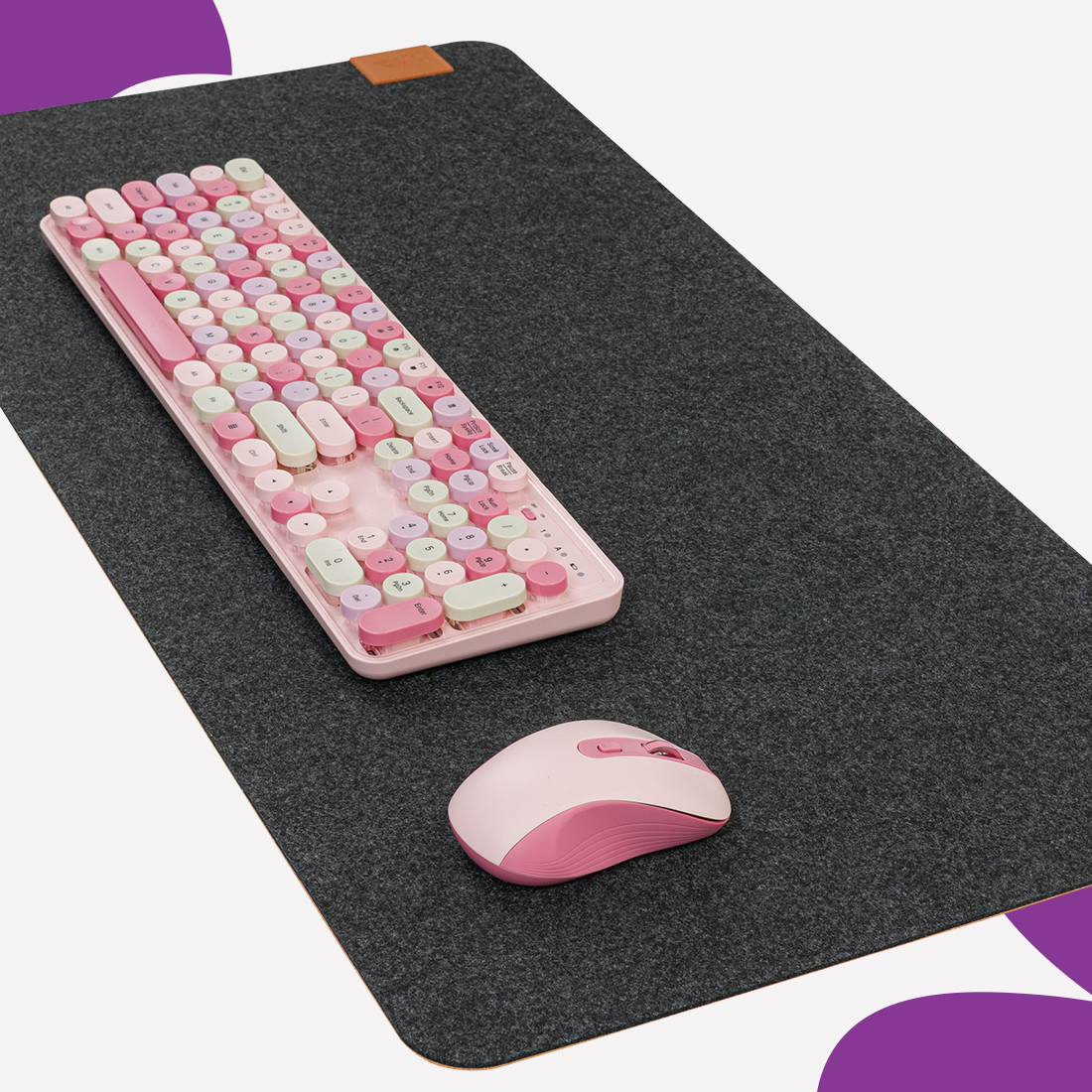 mata filcowa pod myszkę, podkładka na biurko 80x40, Spacetronik mata PVC, elegancka podkładka do biura, jasnoszary filc, podkładka gamingowa filcowa, filcowa mata na laptopa, podkładka komputerowa XL