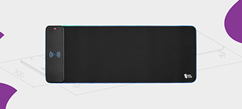 mata gamingowa RGB Spacetronik, podkładka z ładowarką Qi, mata do gier 80x30, podświetlana podkładka, gumowa mata gamingowa, duża mata RGB, podkładka z obszyciem, wodoodporna mata gamingowa