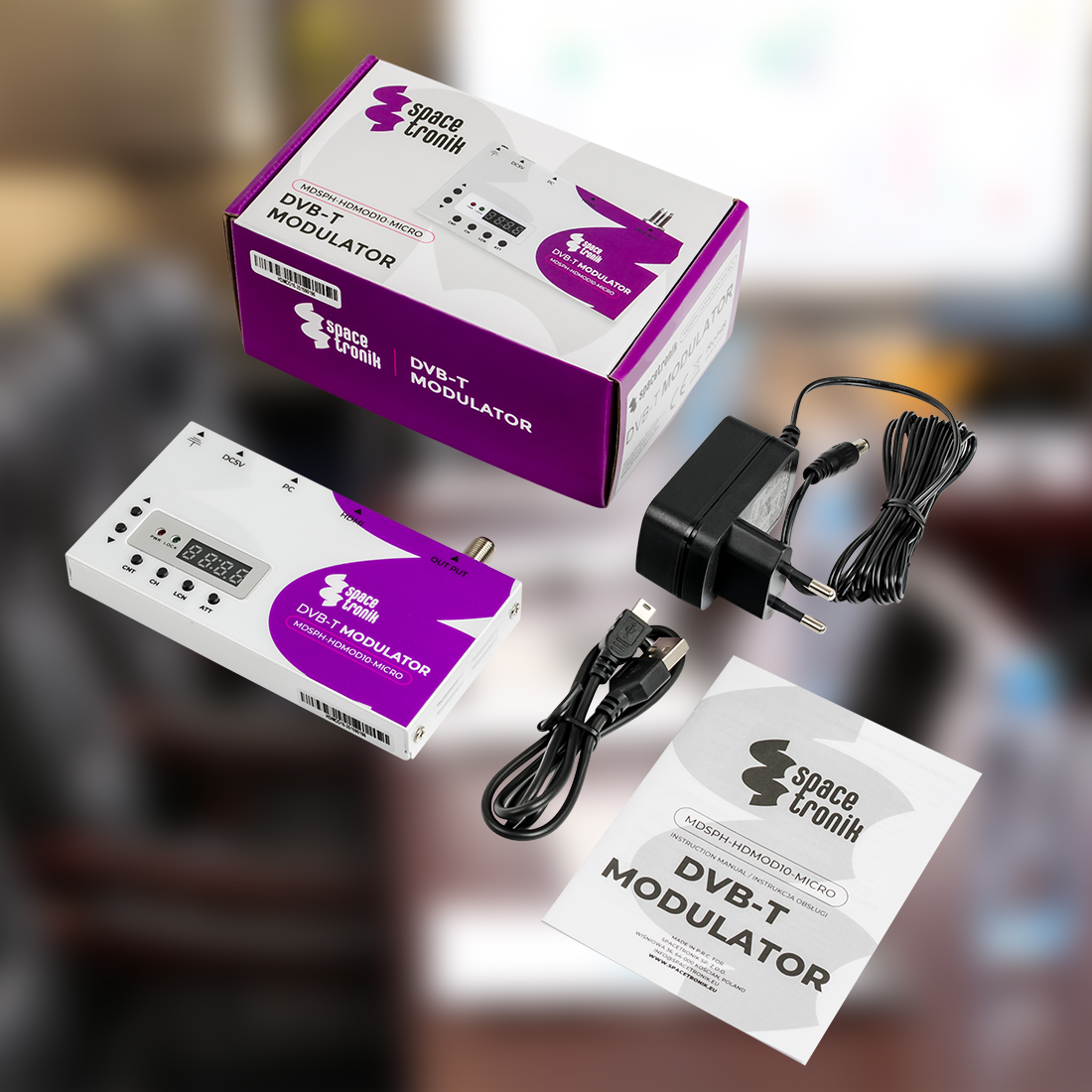 modulator hdmi dvb-t, modulator spacetronik hdm10, konwerter hdmi na dvb-t, modulator cyfrowy hdmi, modulator tv hdmi, hdmi do anteny dvb-t, spacetronik hdm10 micro, hdmi rf modulator