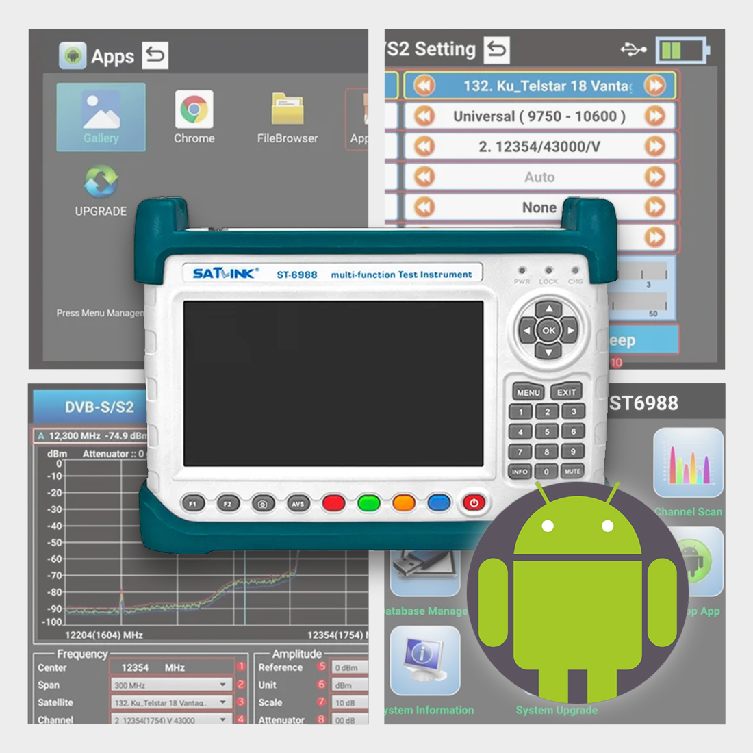 satlink st6988 android, miernik tv android, finder satelitarny android, tester sygnału dvb android
