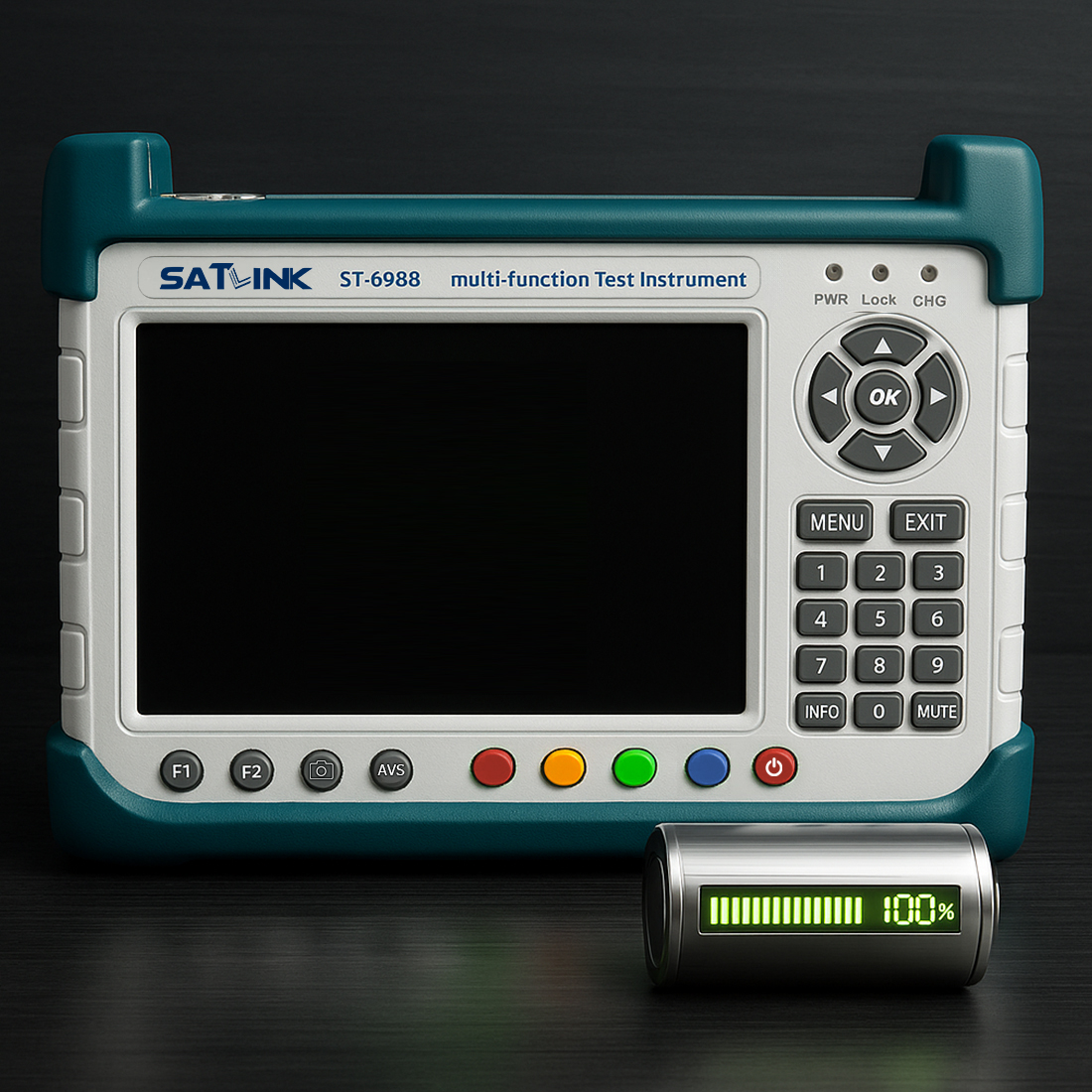 satlink st6988 bateria, handheld tv meter, miernik sygnału przenośny