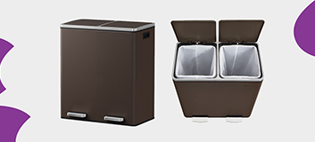 kosz na śmieci z podwójną komorą, kosz na recykling i odpady, kosz stal nierdzewna soft-close, nowoczesny kosz kuchenny, kosz z cichym domykiem, elegancki kosz na śmieci, kosz do segregacji odpadów, kosz Spacetronik SFFT0021_V2
