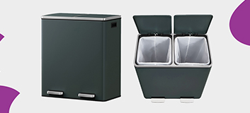 kosz na śmieci z podwójną komorą, kosz na recykling i odpady, kosz stal nierdzewna soft-close, nowoczesny kosz kuchenny, kosz z cichym domykiem, elegancki kosz na śmieci, kosz do segregacji odpadów, kosz Spacetronik SFFT0021_V4
