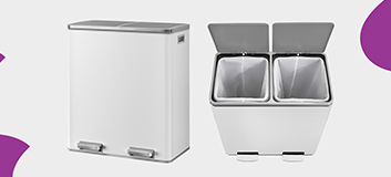 kosz na śmieci z podwójną komorą, kosz na recykling i odpady, kosz stal nierdzewna soft-close, nowoczesny kosz kuchenny, kosz z cichym domykiem, elegancki kosz na śmieci, kosz do segregacji odpadów, kosz Spacetronik SFFT0021_V6
