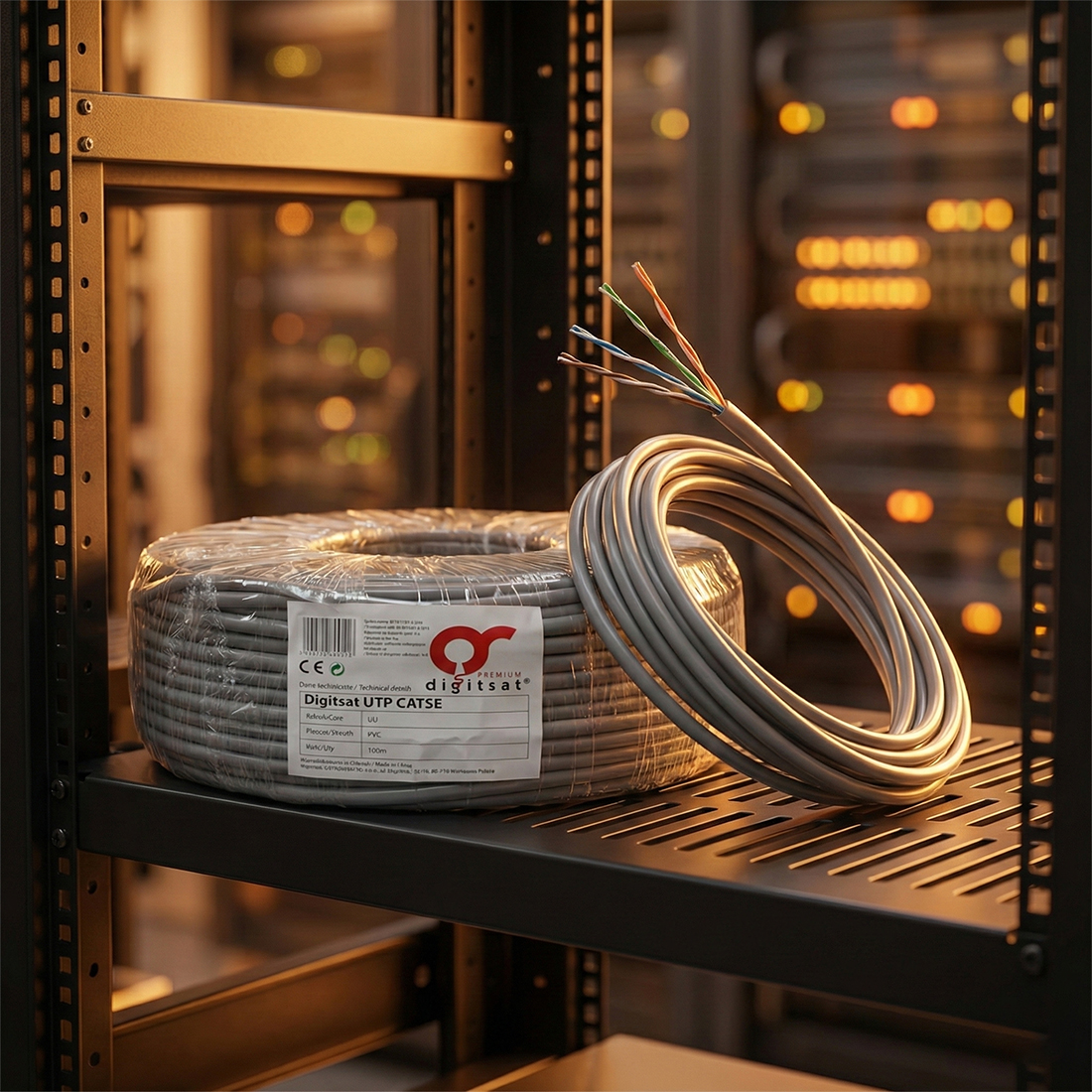 kabel utp cat 5e, skrętka miedziana cat5e, kabel ethernet 100m, przewód sieciowy cu, kabel lan do internetu, kabel utp digitsat, skrętka komputerowa 100m, kabel do monitoringu utp