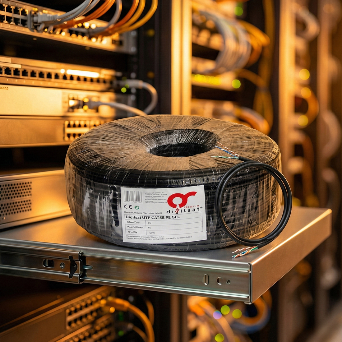 kabel utp cat 5e, skrętka miedziana cat5e, kabel ethernet 100m, przewód sieciowy cu, kabel lan do internetu, kabel utp digitsat, skrętka komputerowa 100m, kabel do monitoringu utp