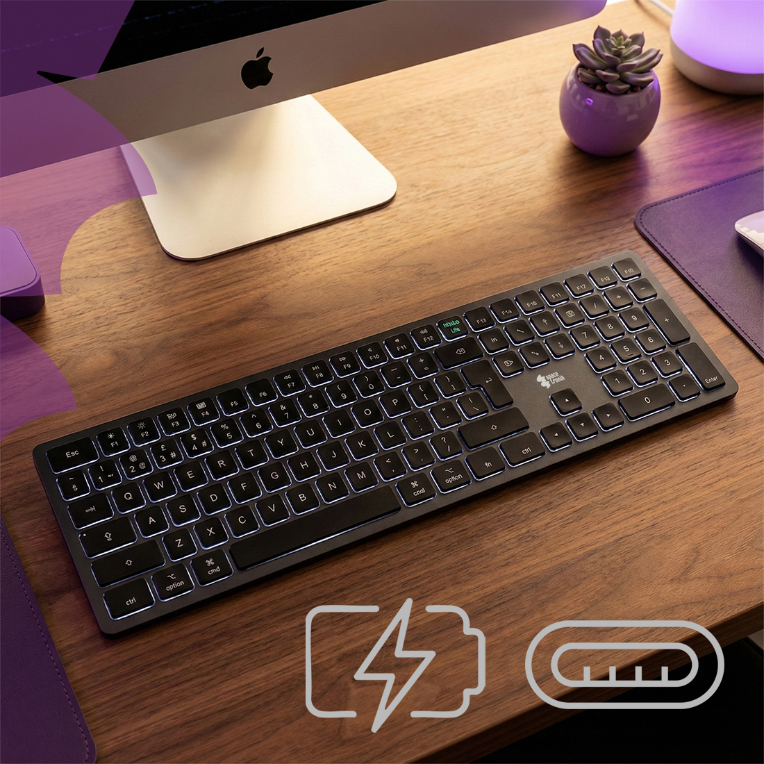 klawiatura usb c z baterią litową wake up key mac