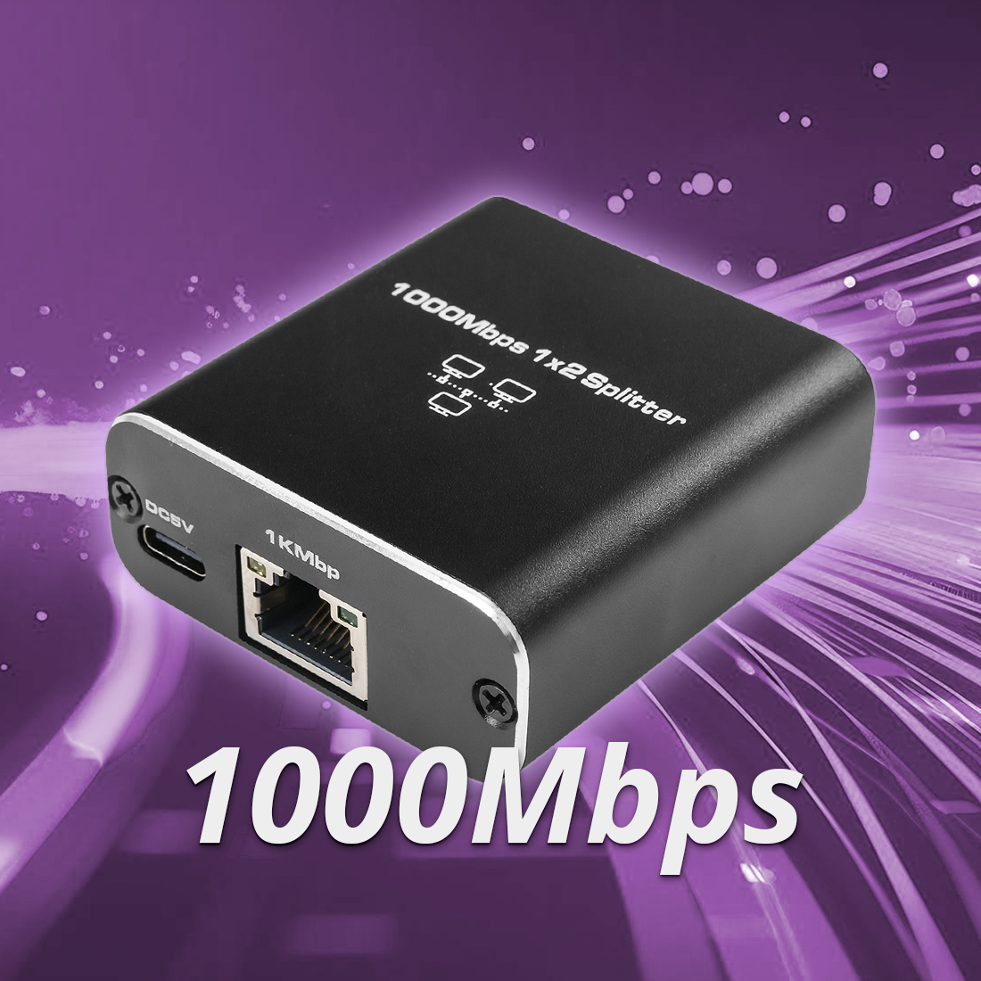 rozdzielacz LAN RJ45, rozgałęźnik sieciowy 1 na 2, splitter RJ45 Spacetronik, adapter LAN USB-C, rozdzielacz RJ45 1000Mbps, SP-LC22, gigabitowy rozdzielacz Ethernet, rozgałęźnik internetowy