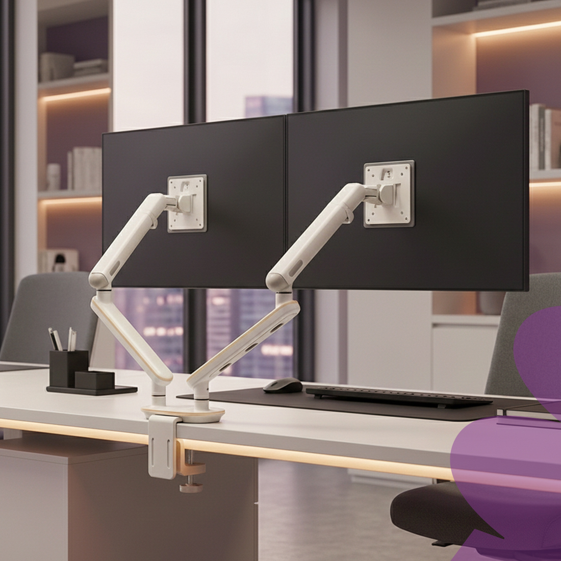 Białe ramię aluminiowe