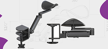 regulowany podłokietnik biurkowy, podłokietnik do biurka ergonomiczny, podłokietnik na nadgarstek, podłokietnik gamingowy, podłokietnik komputerowy, podłokietnik montowany do biurka, ergonomiczny podłokietnik do pracy, podłokietnik Spacetronik SPB025
