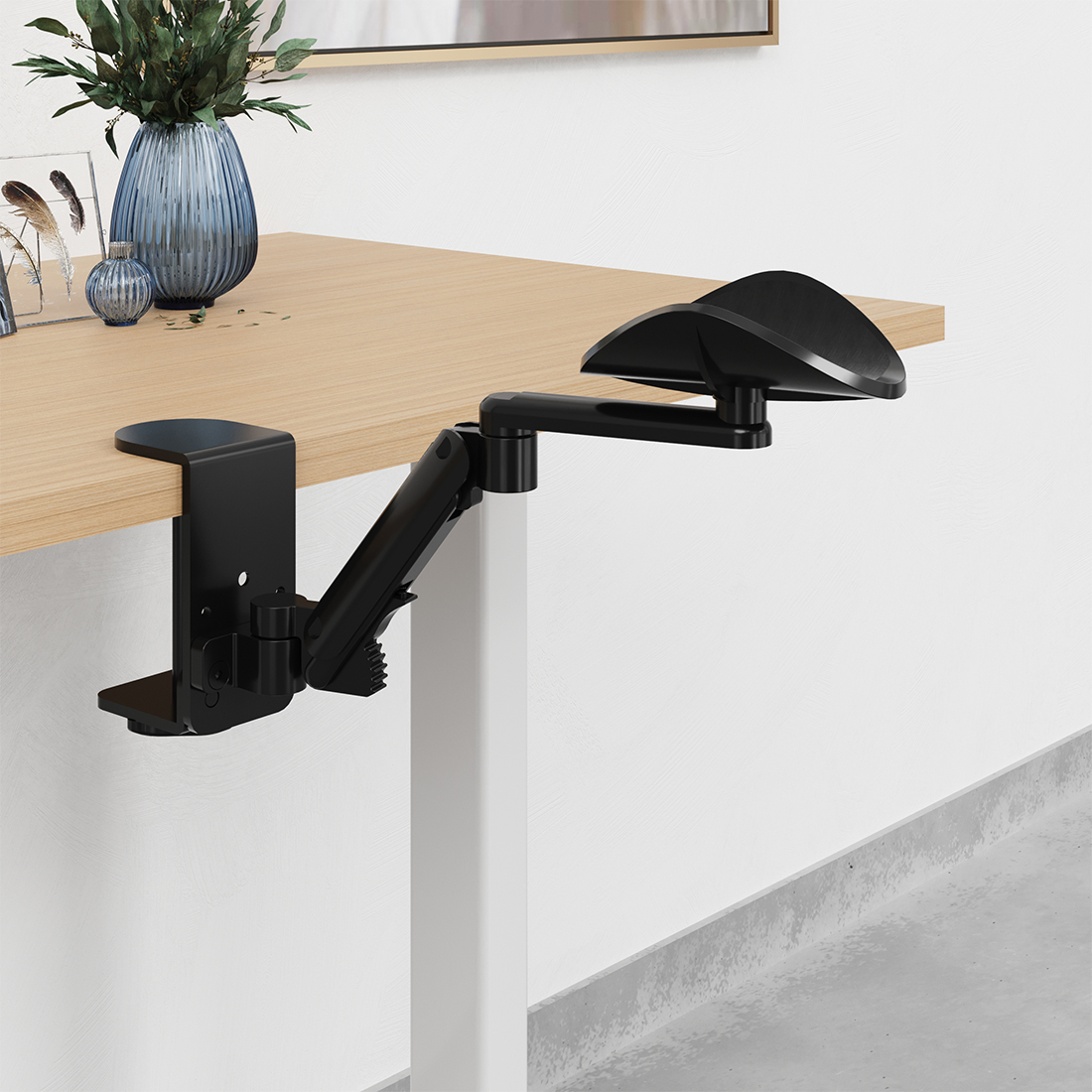 regulowany podłokietnik biurkowy, podłokietnik do biurka ergonomiczny, podłokietnik na nadgarstek, podłokietnik gamingowy, podłokietnik komputerowy, podłokietnik montowany do biurka, ergonomiczny podłokietnik do pracy, podłokietnik Spacetronik SPB025