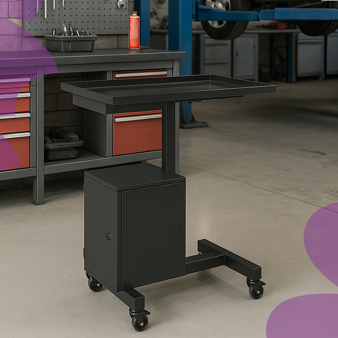 wózek wielofunkcyjny Spacetronik SPC141B, medical cart, industrial trolley, education cart, office tool cart