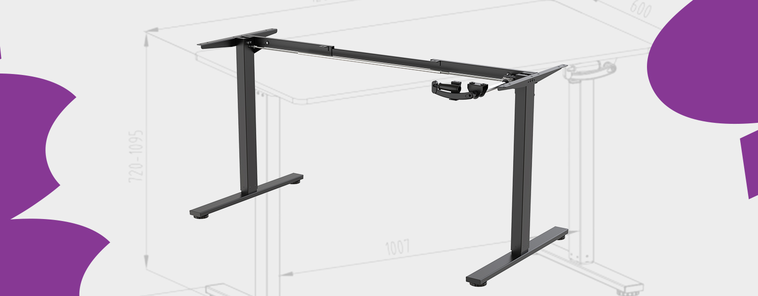 biurko regulowane ręcznie, biurko z korbą, biurko Spacetronik SPE113M, biurko ergonomiczne, biurko do pracy stojącej, biurko z regulacją wysokości, biurko HT167, regulowane biurko stalowe