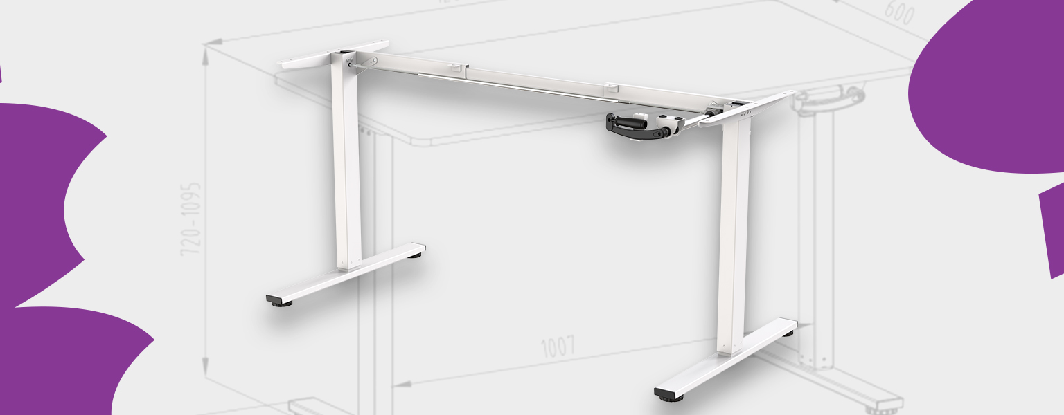 biurko regulowane ręcznie, biurko z korbą, biurko Spacetronik SPE113M, biurko ergonomiczne, biurko do pracy stojącej, biurko z regulacją wysokości, biurko HT167, regulowane biurko stalowe