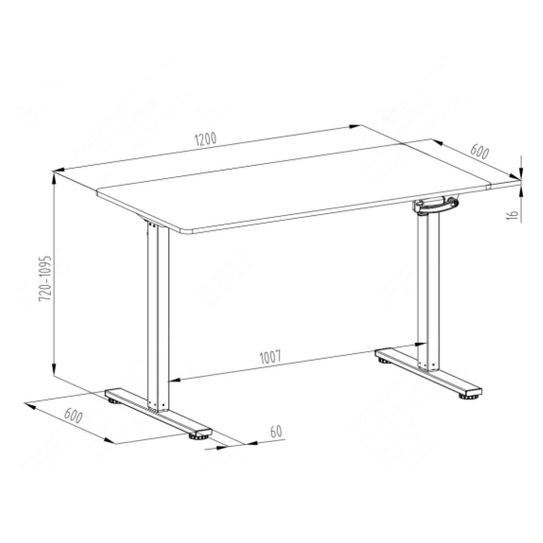 biurko regulowane ręcznie, biurko z korbą, biurko Spacetronik SPE113M, biurko ergonomiczne, biurko do pracy stojącej, biurko z regulacją wysokości, biurko HT167, regulowane biurko stalowe
