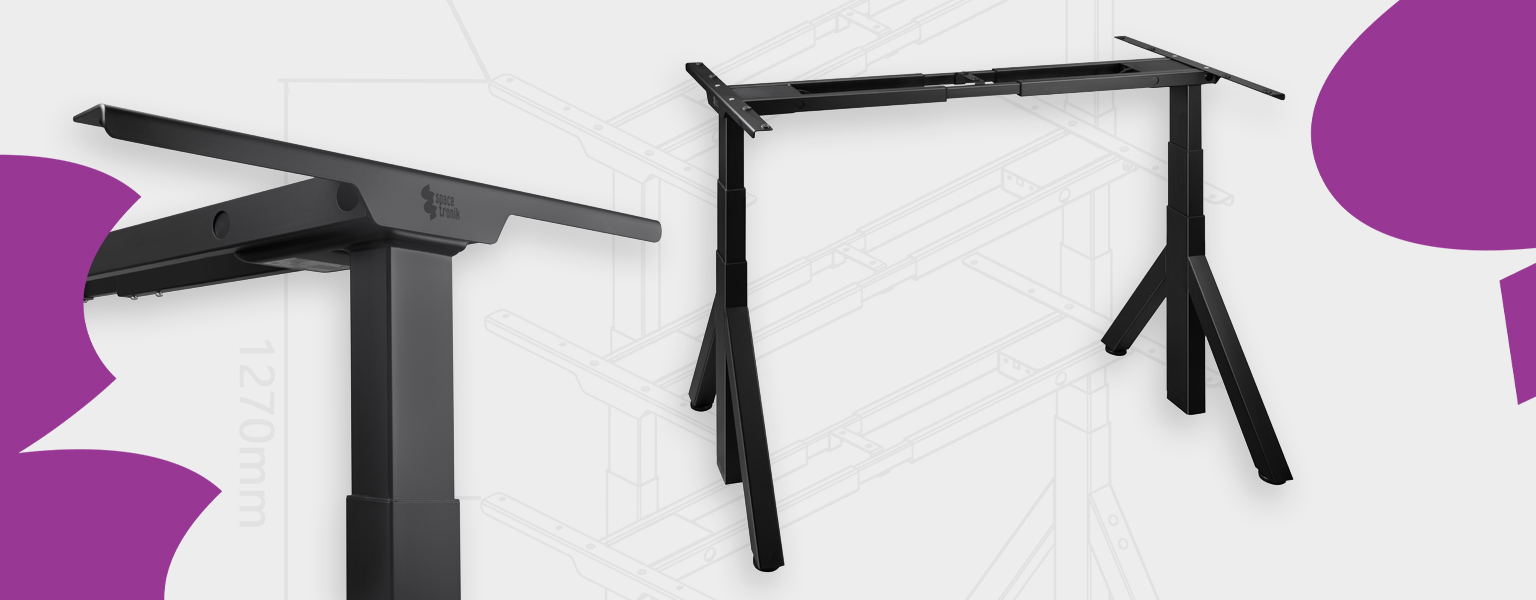 stelaż biurkowy elektryczny, biurko z regulacją wysokości, stelaż SPE239O, biurko ergonomiczne, elektryczny stelaż do biurka, regulowane biurko, stelaż z USB-C, antykolizyjne biurko