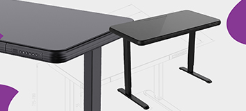 biurko z regulacją wysokości szkło hartowane, biurko z szufladą i USB 120 cm, biurko do pracy stojąco siedząco ET156 C, biurko szklane ergonomiczne do home office, biurko z regulacją 735 1180 mm, biurko 45 kg udźwig, biurko premium do biura, czarne biurko szklany bla