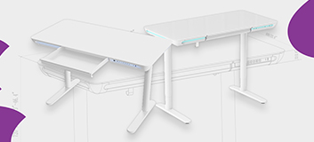 biurko elektryczne, biurko z regulacją wysokości, biurko spacetronik, biurko szklane, biurko białe, biurko z szufladą, biurko z portami usb, biurko led